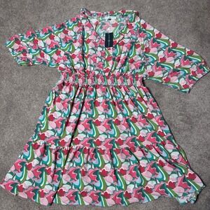 NEW Michelle Mcdowell Women's XXL Harlow Dress Green Pink